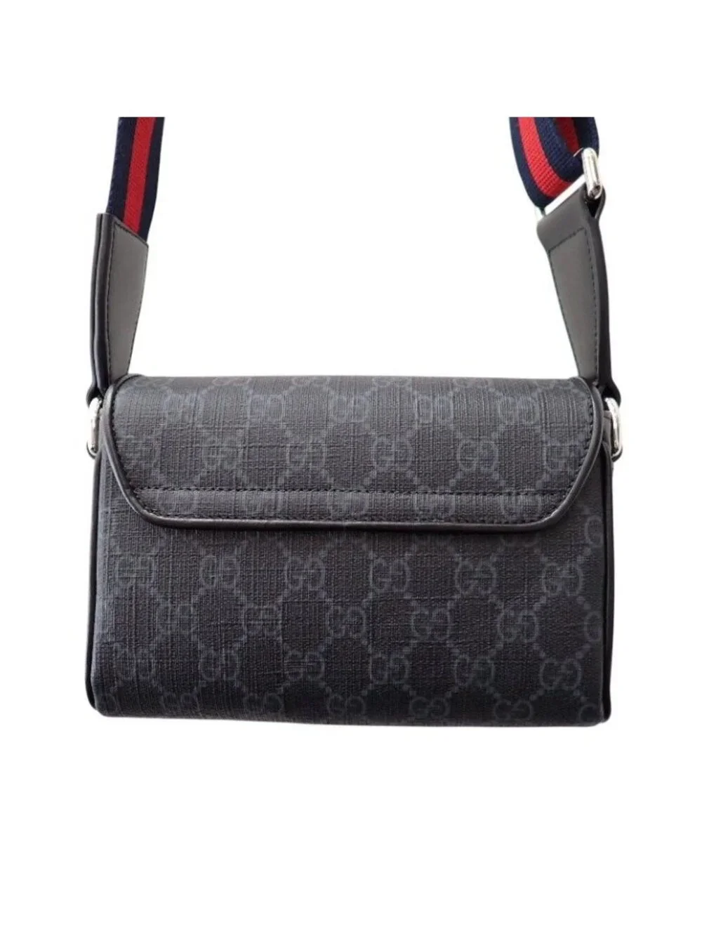 Gucci GG Super Mini Shoulder Bag Polyurethane Black Red